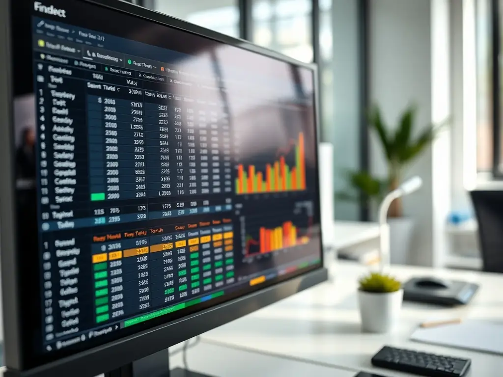 A financial analyst is working on a complex financial model, using spreadsheet software to forecast business performance and evaluate investment scenarios.